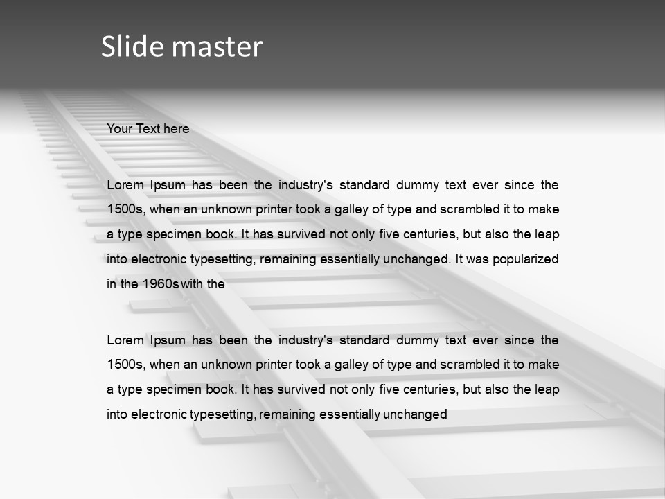 3D Concept - Endless Train Track PowerPoint Template