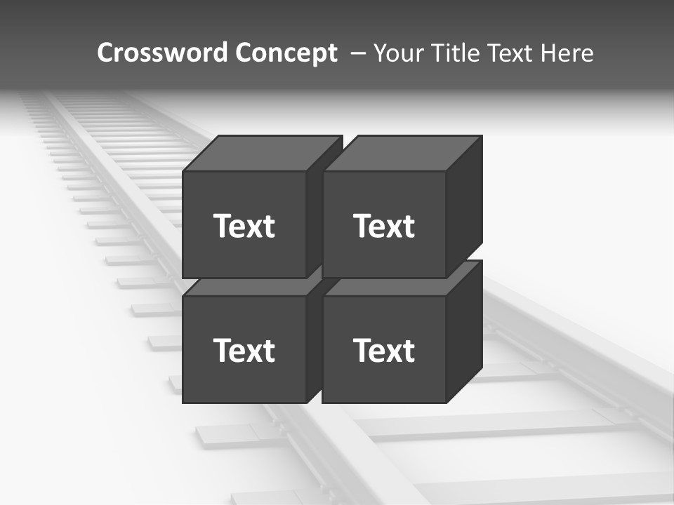 3D Concept - Endless Train Track PowerPoint Template