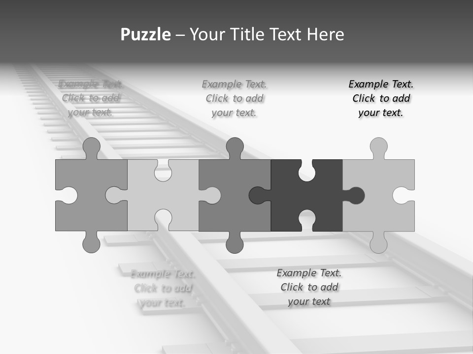 3D Concept - Endless Train Track PowerPoint Template