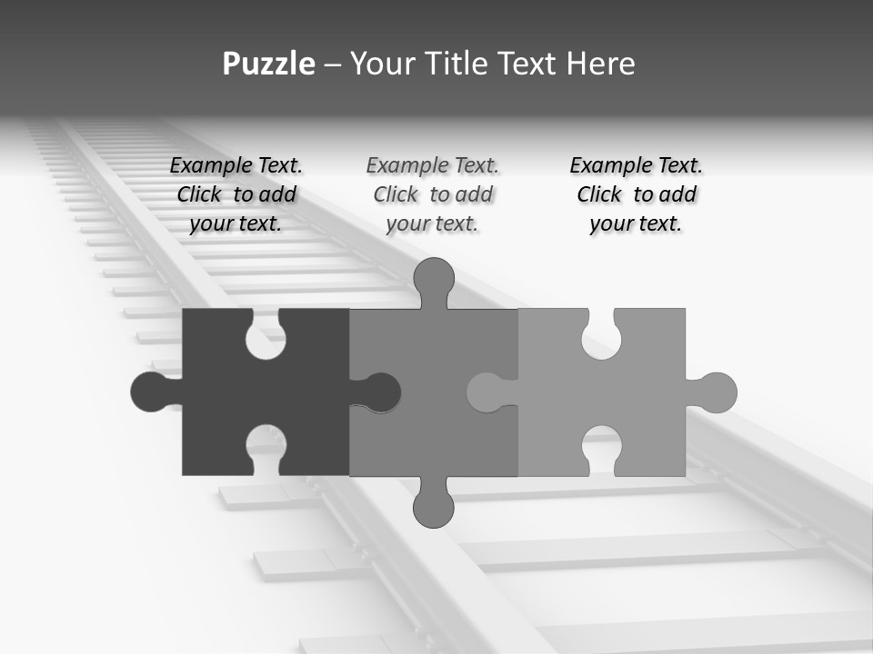 3D Concept - Endless Train Track PowerPoint Template