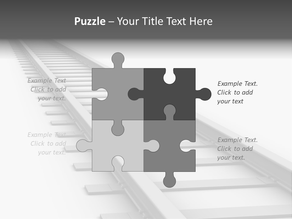 3D Concept - Endless Train Track PowerPoint Template