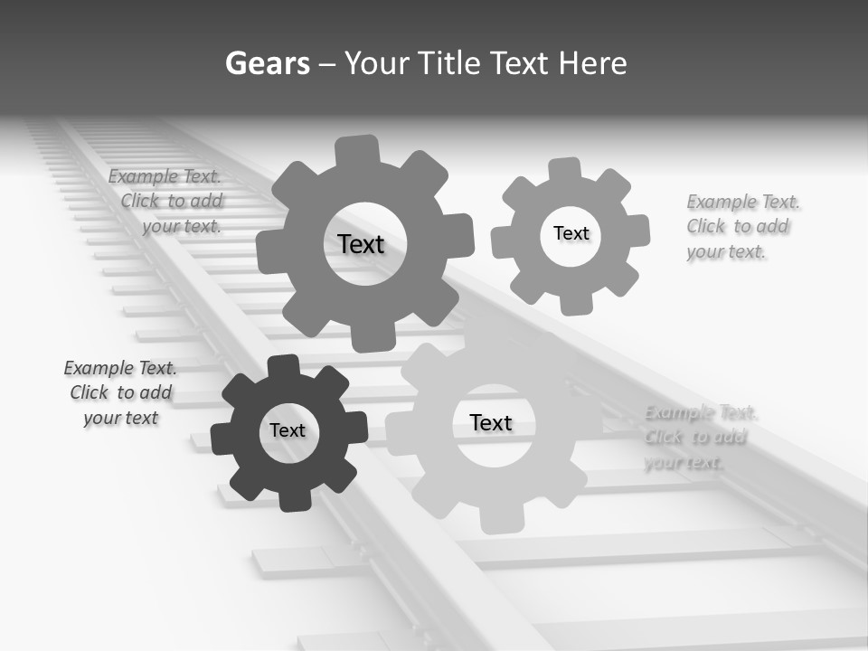 3D Concept - Endless Train Track PowerPoint Template