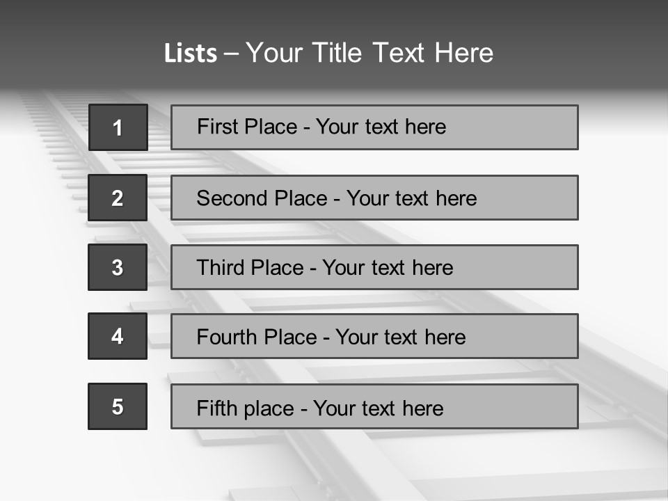 3D Concept - Endless Train Track PowerPoint Template
