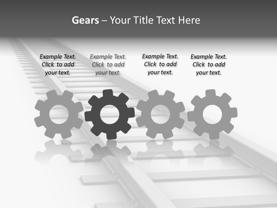 3D Concept - Endless Train Track PowerPoint Template