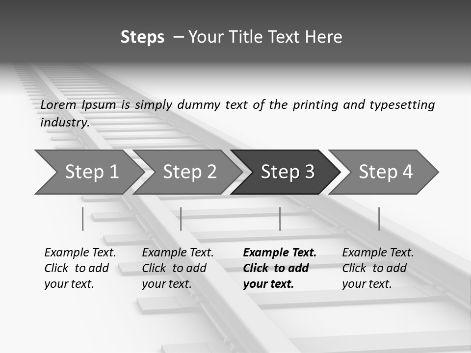 3D Concept - Endless Train Track PowerPoint Template