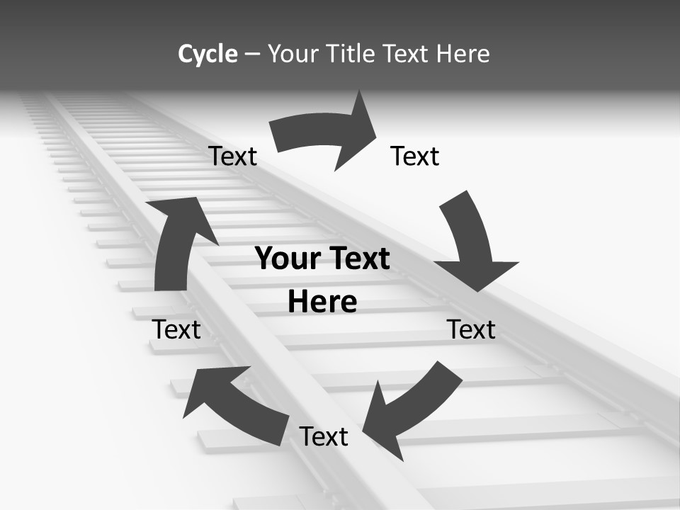 3D Concept - Endless Train Track PowerPoint Template