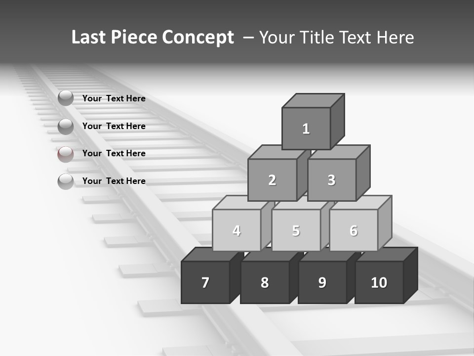 3D Concept - Endless Train Track PowerPoint Template