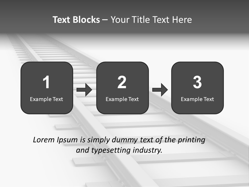 3D Concept - Endless Train Track PowerPoint Template