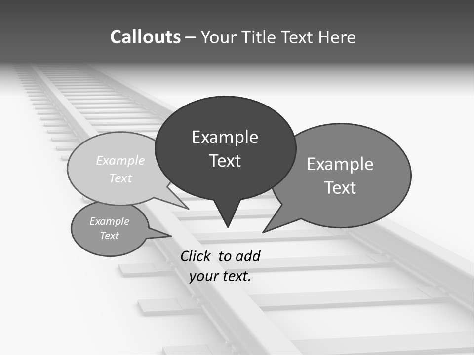 3D Concept - Endless Train Track PowerPoint Template
