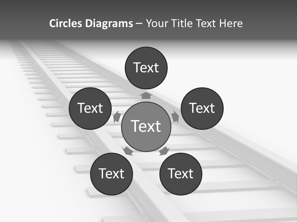 3D Concept - Endless Train Track PowerPoint Template