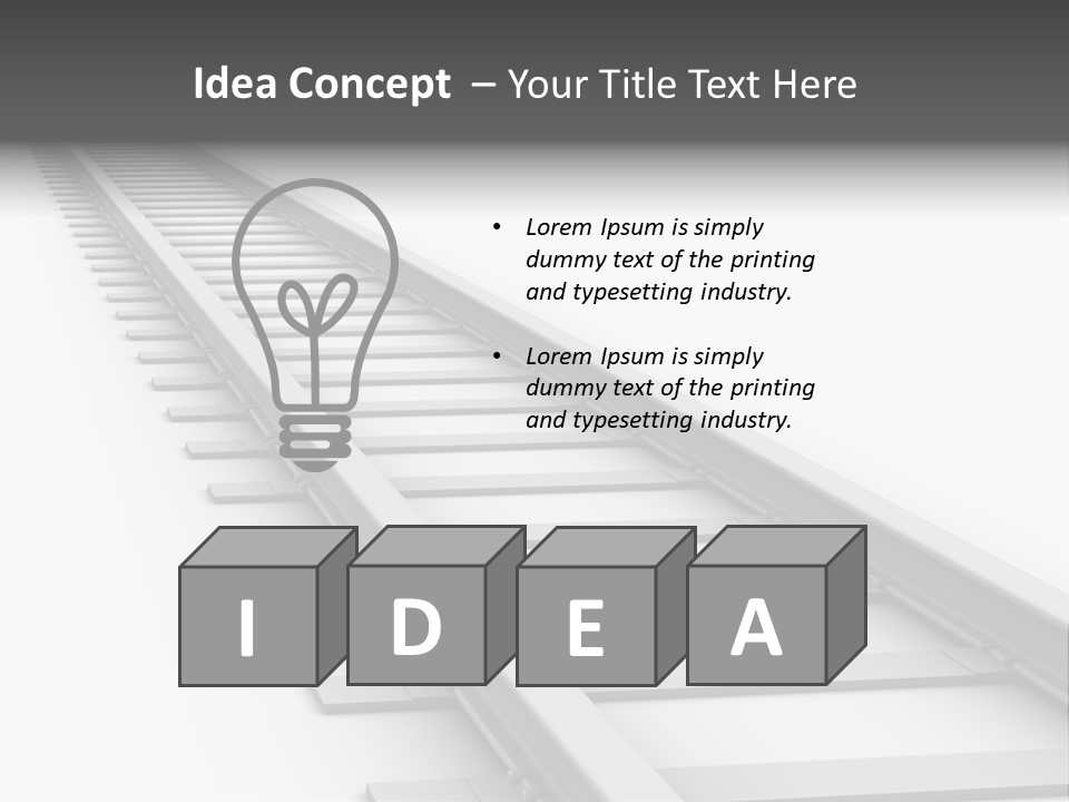 3D Concept - Endless Train Track PowerPoint Template