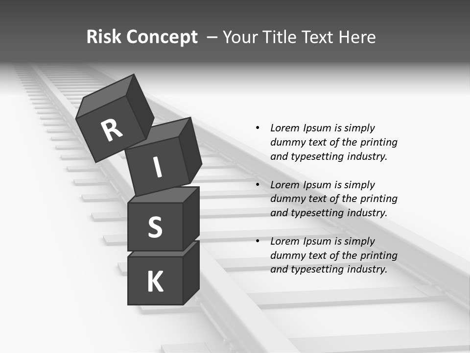 3D Concept - Endless Train Track PowerPoint Template