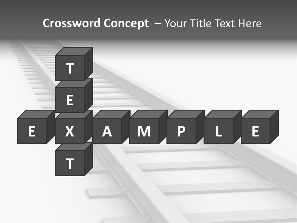 3D Concept - Endless Train Track PowerPoint Template