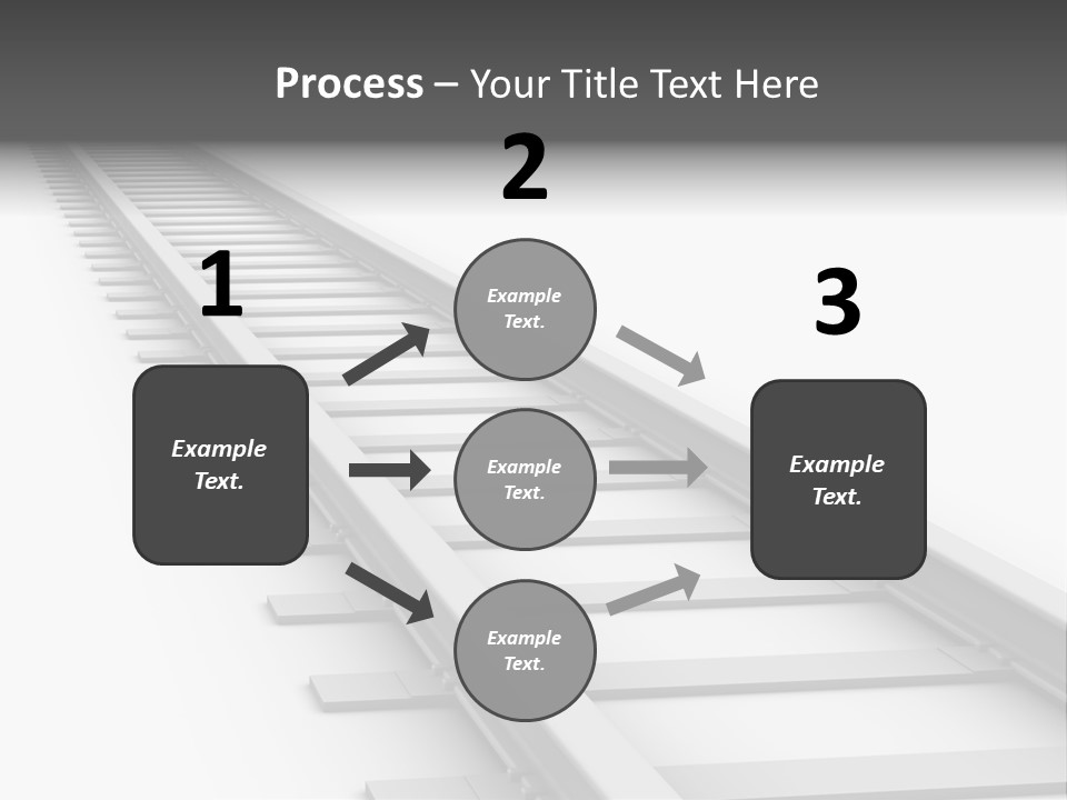 3D Concept - Endless Train Track PowerPoint Template