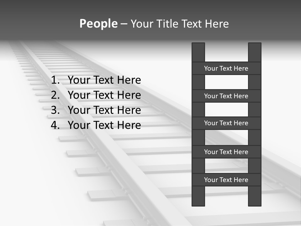 3D Concept - Endless Train Track PowerPoint Template