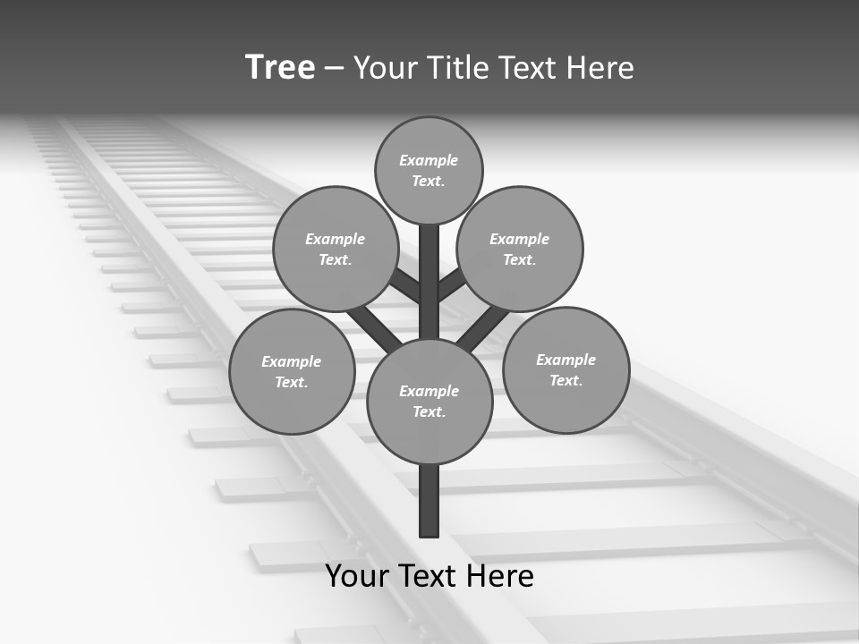 3D Concept - Endless Train Track PowerPoint Template