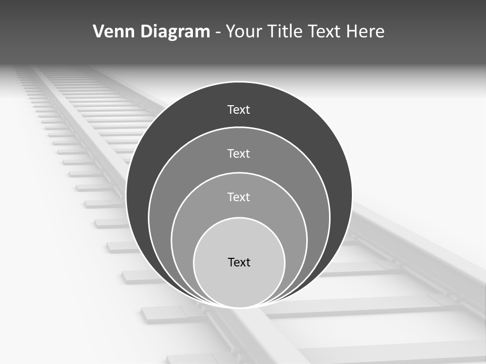 3D Concept - Endless Train Track PowerPoint Template