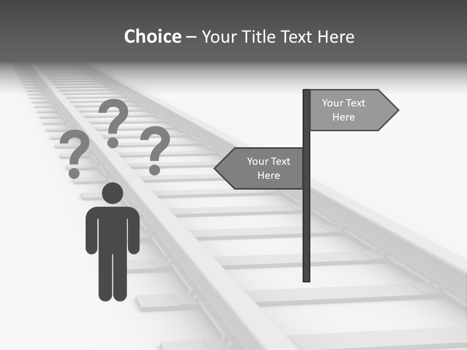 3D Concept - Endless Train Track PowerPoint Template