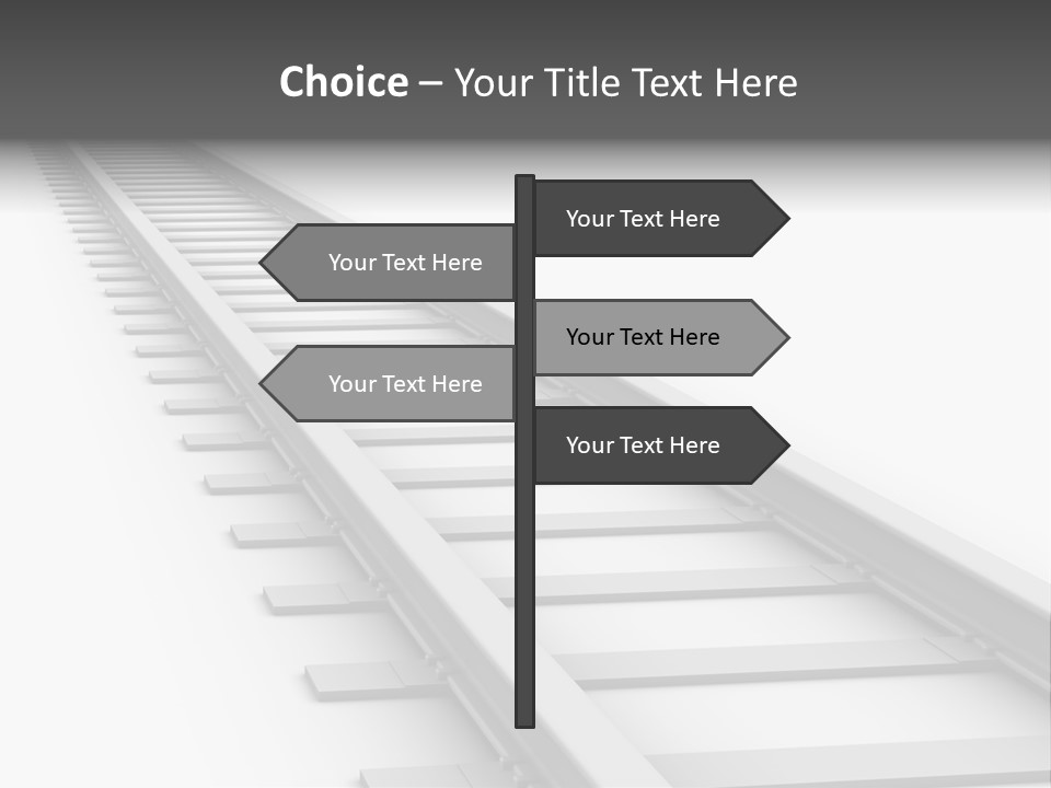 3D Concept - Endless Train Track PowerPoint Template