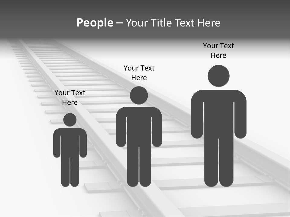 3D Concept - Endless Train Track PowerPoint Template