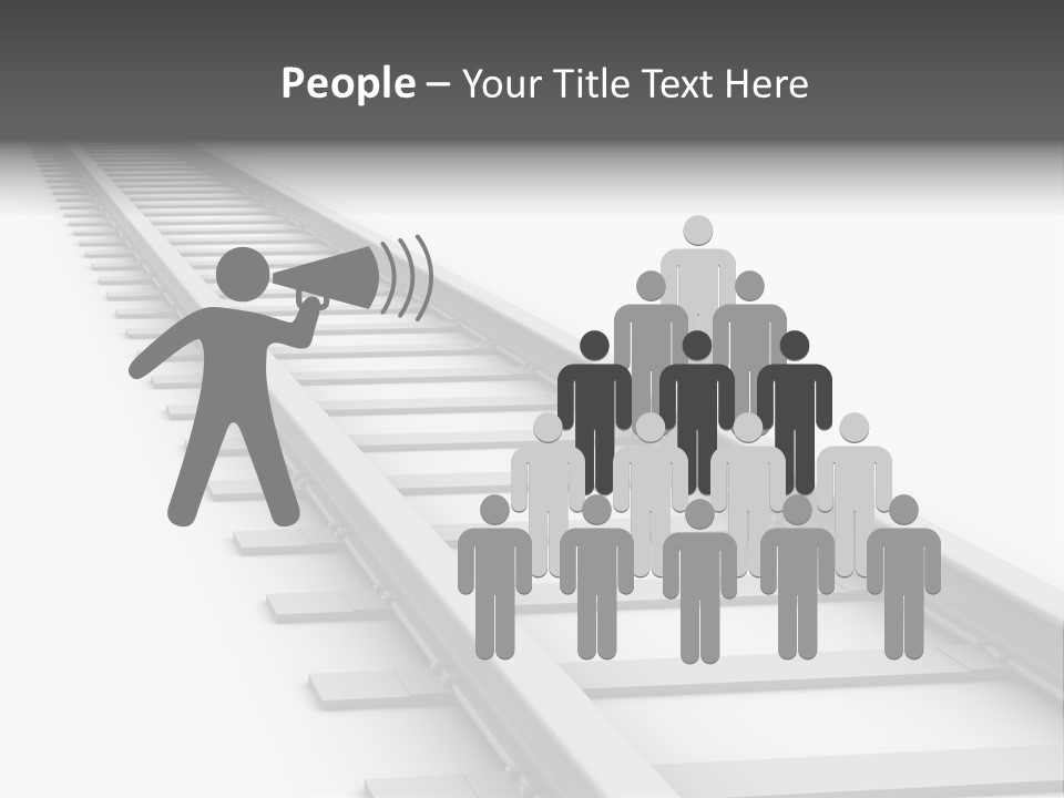 3D Concept - Endless Train Track PowerPoint Template