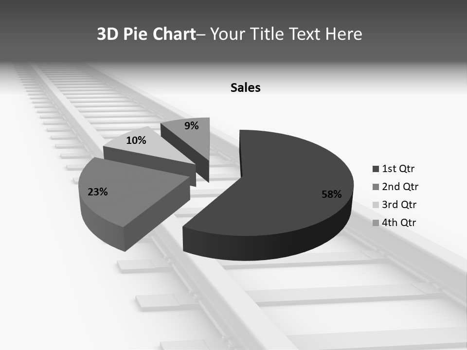 3D Concept - Endless Train Track PowerPoint Template