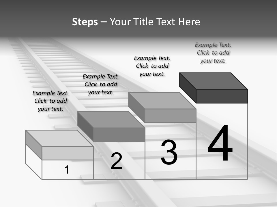 3D Concept - Endless Train Track PowerPoint Template