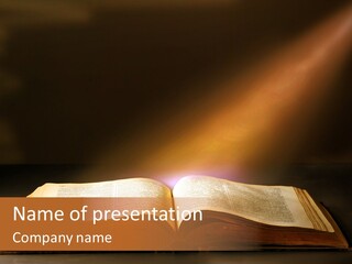 An Open Book With A Beam Of Light Coming Out Of It PowerPoint Template