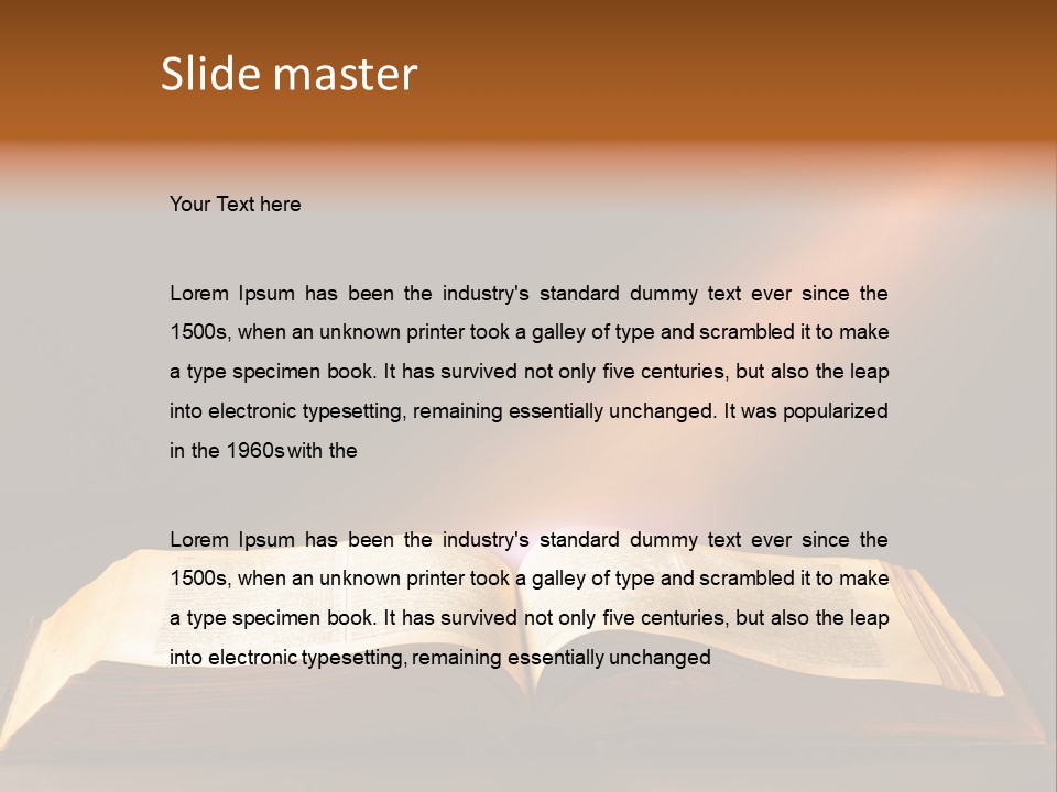 An Open Book With A Beam Of Light Coming Out Of It PowerPoint Template