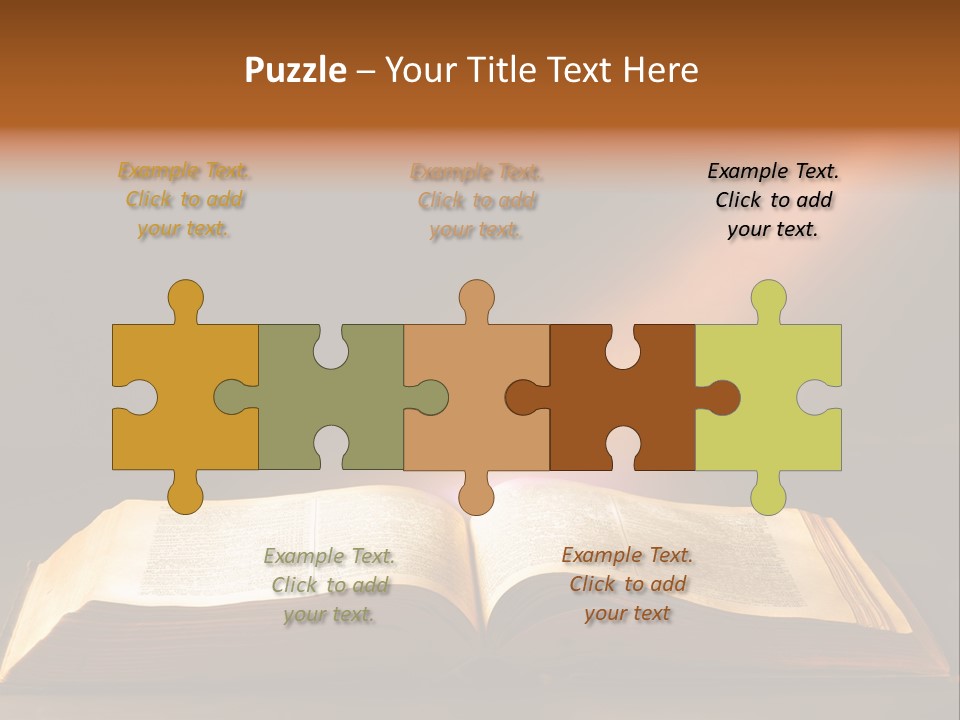 An Open Book With A Beam Of Light Coming Out Of It PowerPoint Template