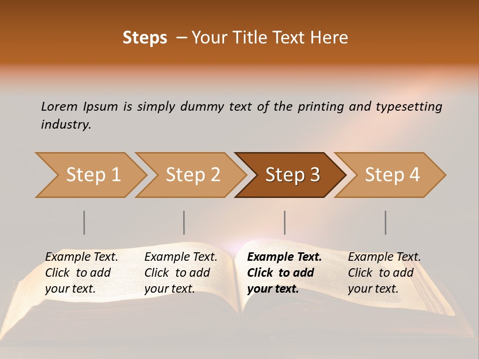 An Open Book With A Beam Of Light Coming Out Of It PowerPoint Template