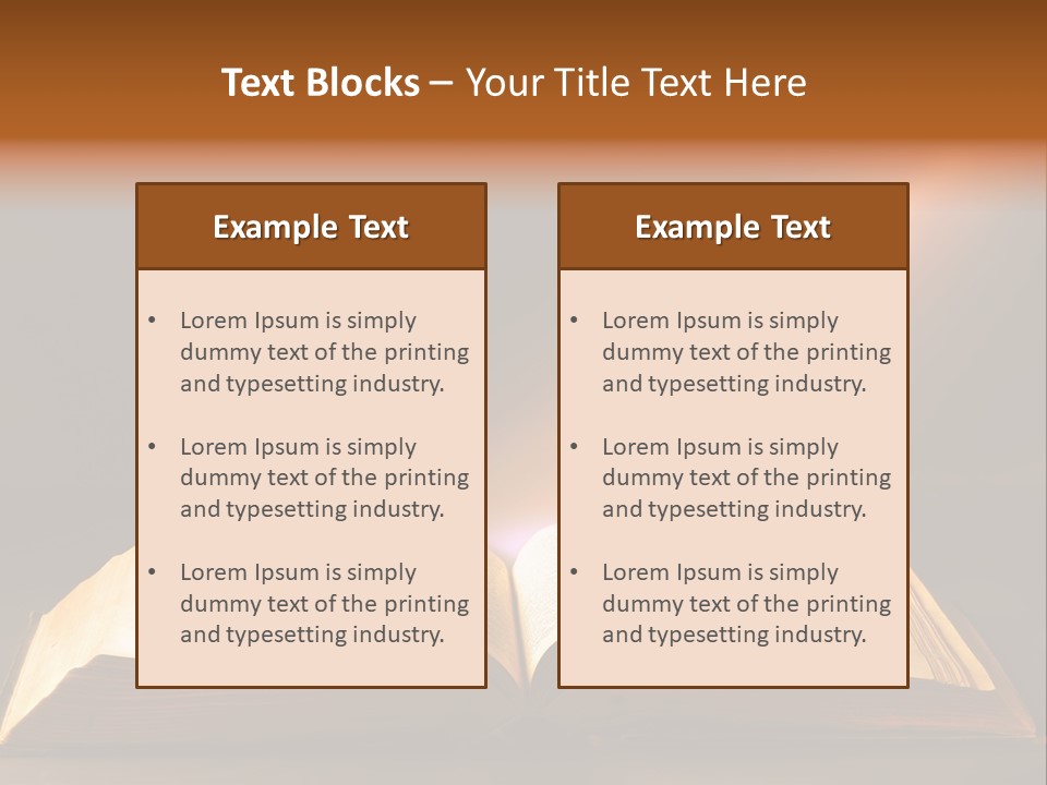 An Open Book With A Beam Of Light Coming Out Of It PowerPoint Template