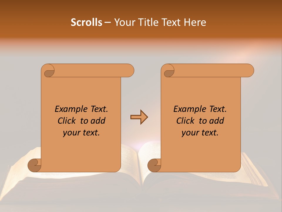 An Open Book With A Beam Of Light Coming Out Of It PowerPoint Template