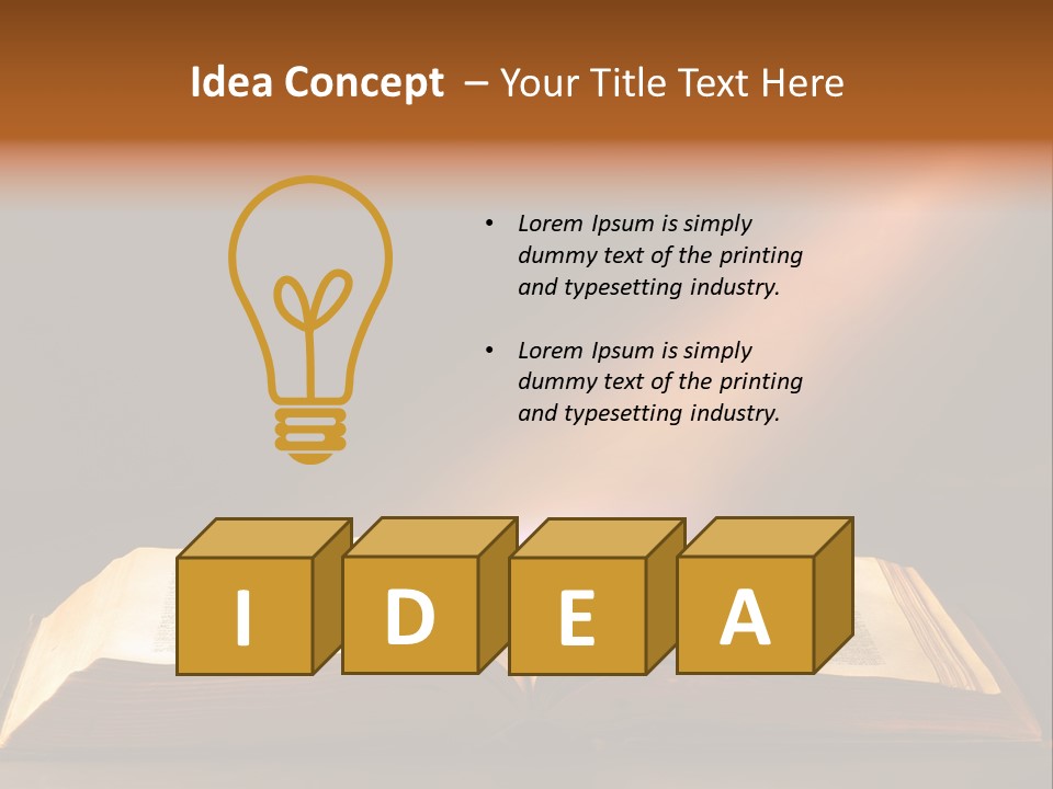 An Open Book With A Beam Of Light Coming Out Of It PowerPoint Template