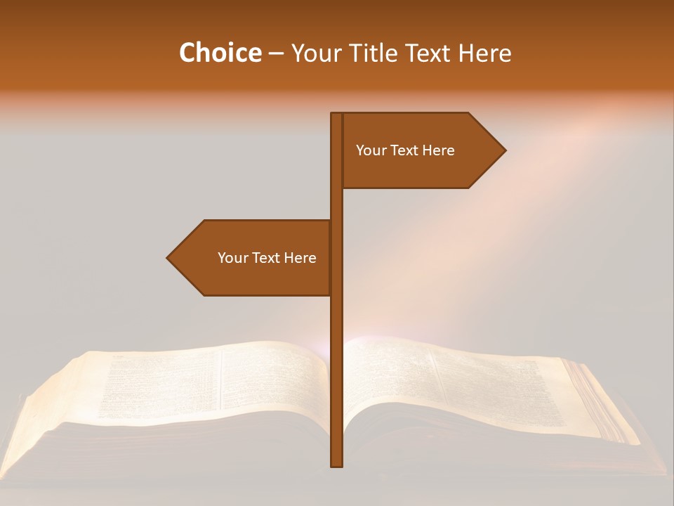 An Open Book With A Beam Of Light Coming Out Of It PowerPoint Template