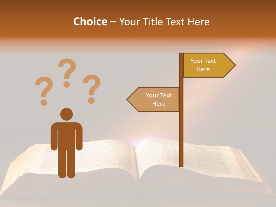 An Open Book With A Beam Of Light Coming Out Of It PowerPoint Template