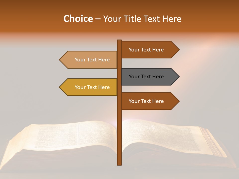 An Open Book With A Beam Of Light Coming Out Of It PowerPoint Template