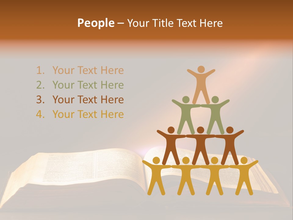 An Open Book With A Beam Of Light Coming Out Of It PowerPoint Template