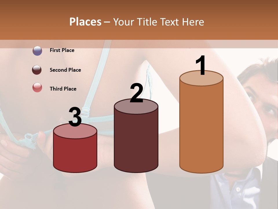 Woman Taking Of Bra In Front Of Man PowerPoint Template