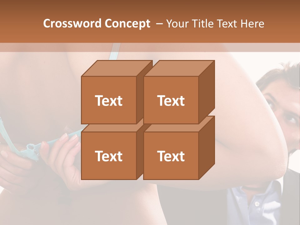 Woman Taking Of Bra In Front Of Man PowerPoint Template