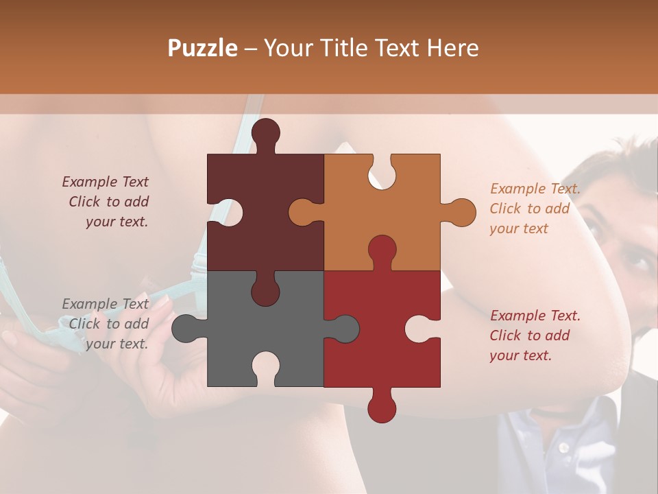 Woman Taking Of Bra In Front Of Man PowerPoint Template