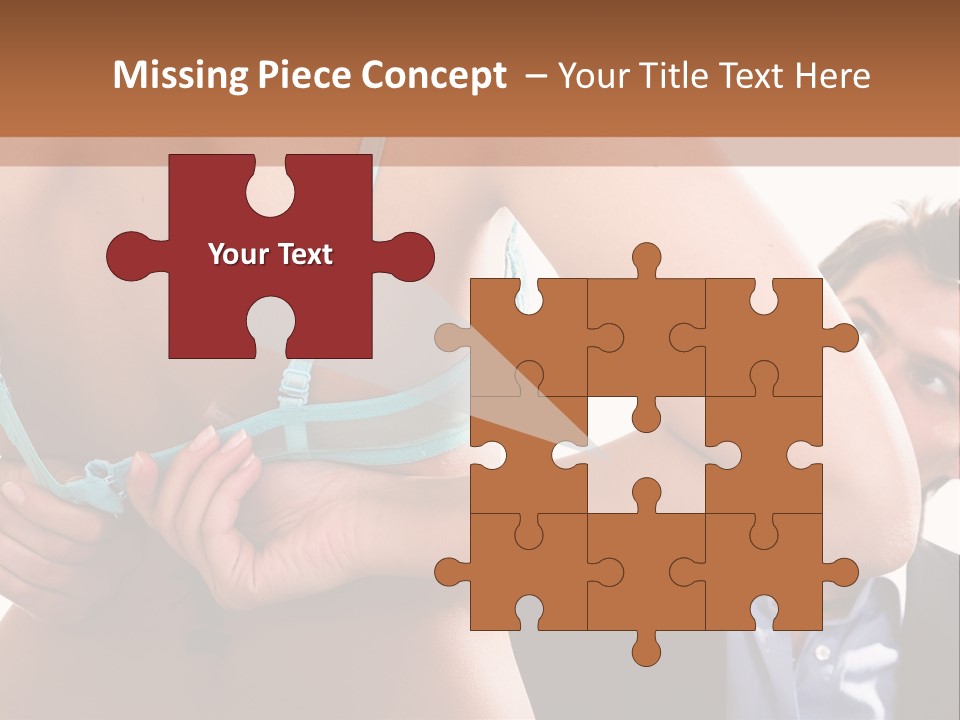 Woman Taking Of Bra In Front Of Man PowerPoint Template