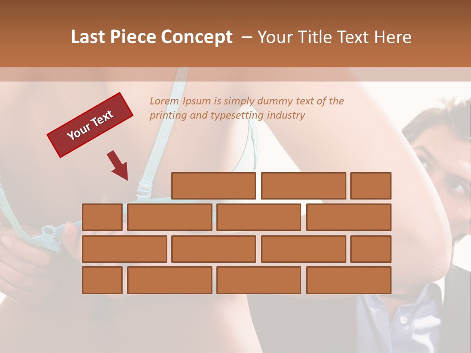 Woman Taking Of Bra In Front Of Man PowerPoint Template