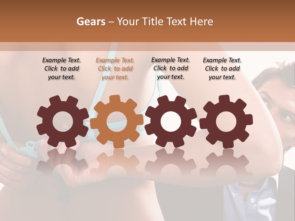 Woman Taking Of Bra In Front Of Man PowerPoint Template