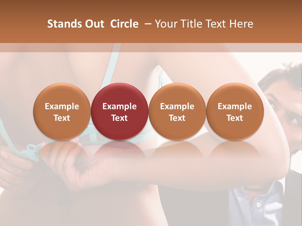 Woman Taking Of Bra In Front Of Man PowerPoint Template