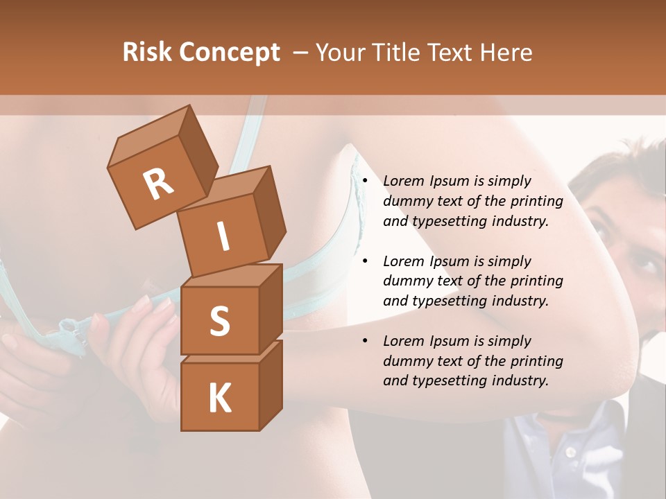 Woman Taking Of Bra In Front Of Man PowerPoint Template