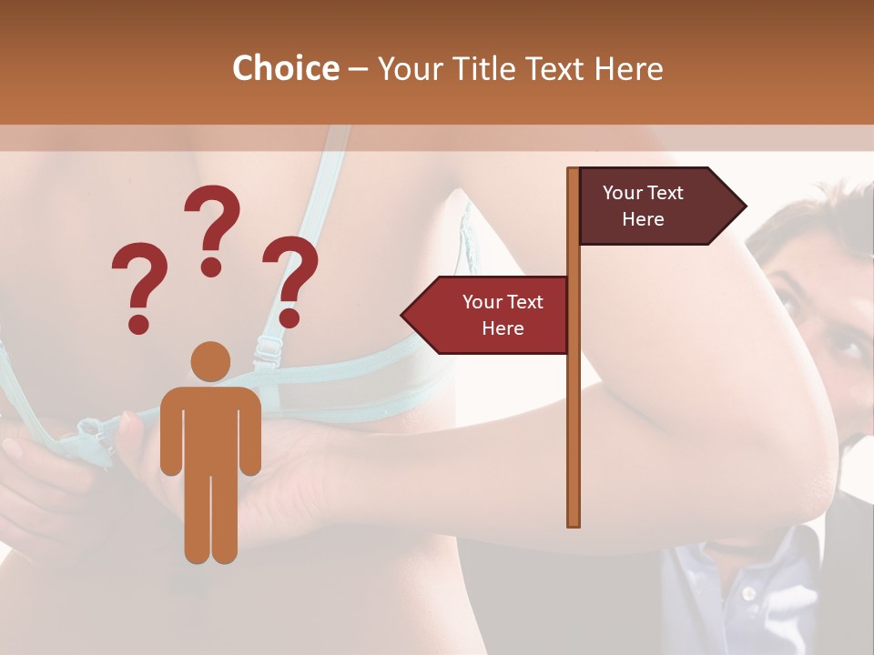 Woman Taking Of Bra In Front Of Man PowerPoint Template