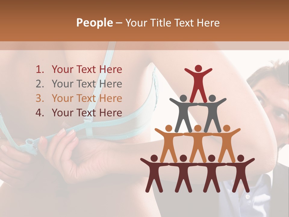 Woman Taking Of Bra In Front Of Man PowerPoint Template