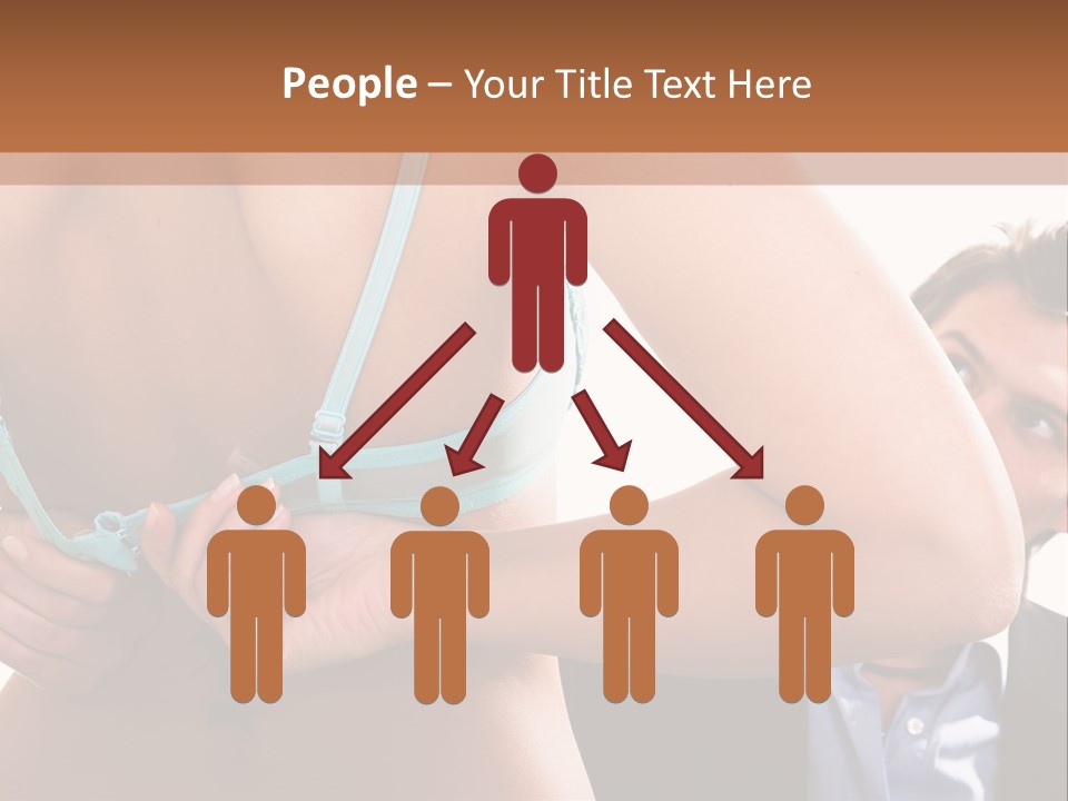 Woman Taking Of Bra In Front Of Man PowerPoint Template