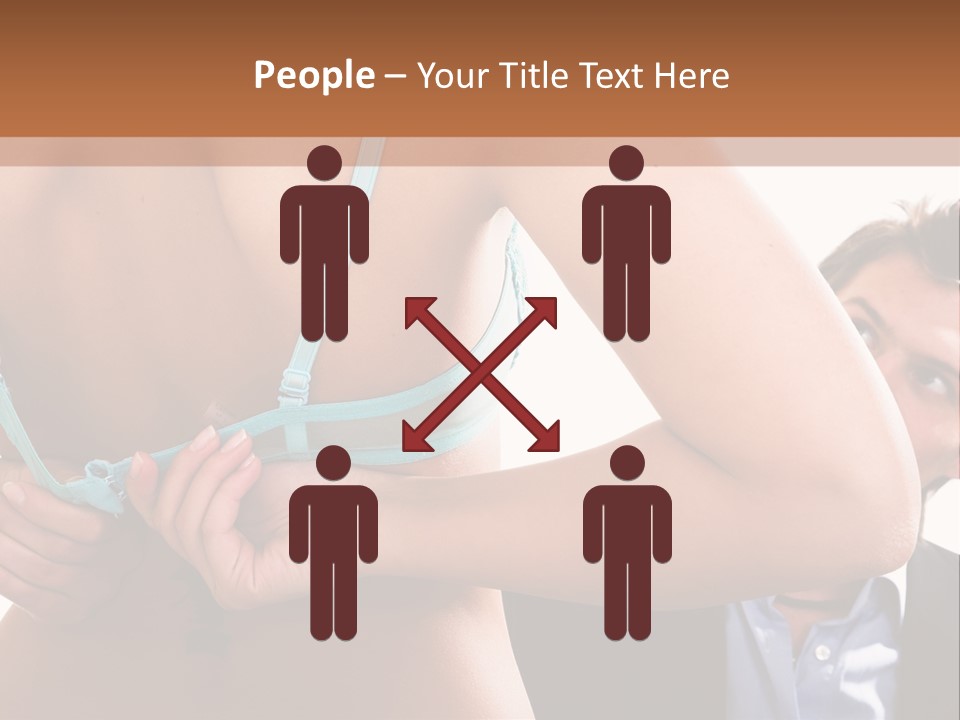Woman Taking Of Bra In Front Of Man PowerPoint Template